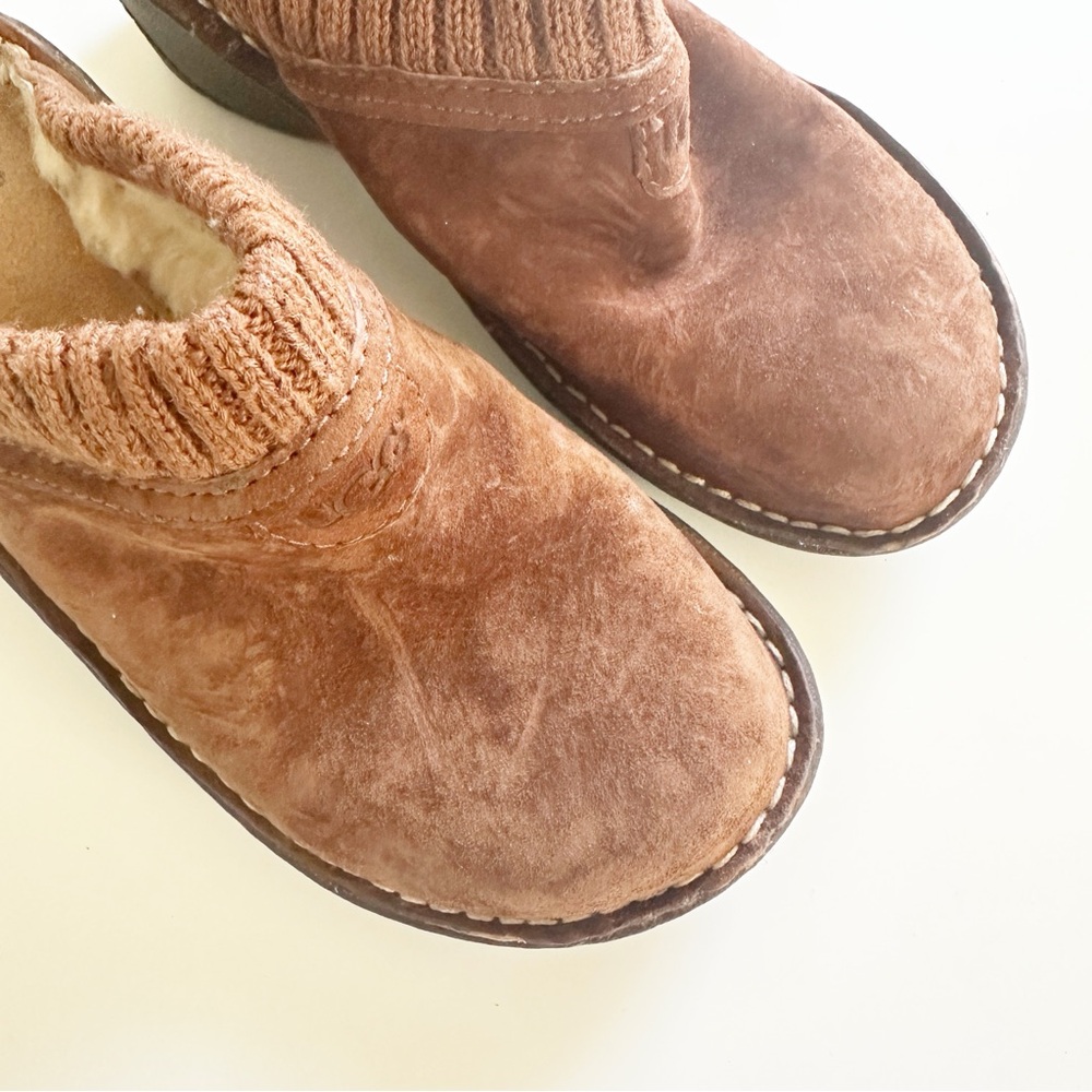 UGG Gael Mule Wedge Knit Cuffs Clogs Brown 6 - Picture 6 of 9